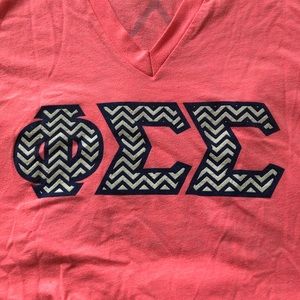 Phi Sigma Sigma Centennial Graphic V-neck Tee